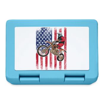 Drapeau américain du vélo de cross, - Boîte à goûter - bleu saphir - Devant