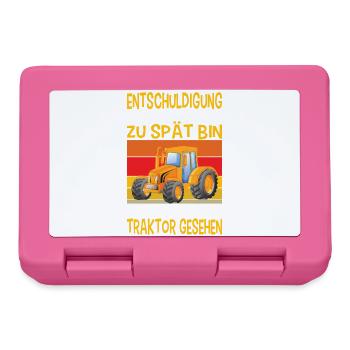 Bagger Kinder Outfits Baustelle Baggerfahrer - Brotdose - Pink - Vorne