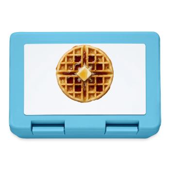 Waffle Costume Breakfast Halloween Simple Waffle - Lunchbox - sapphire blue - Front