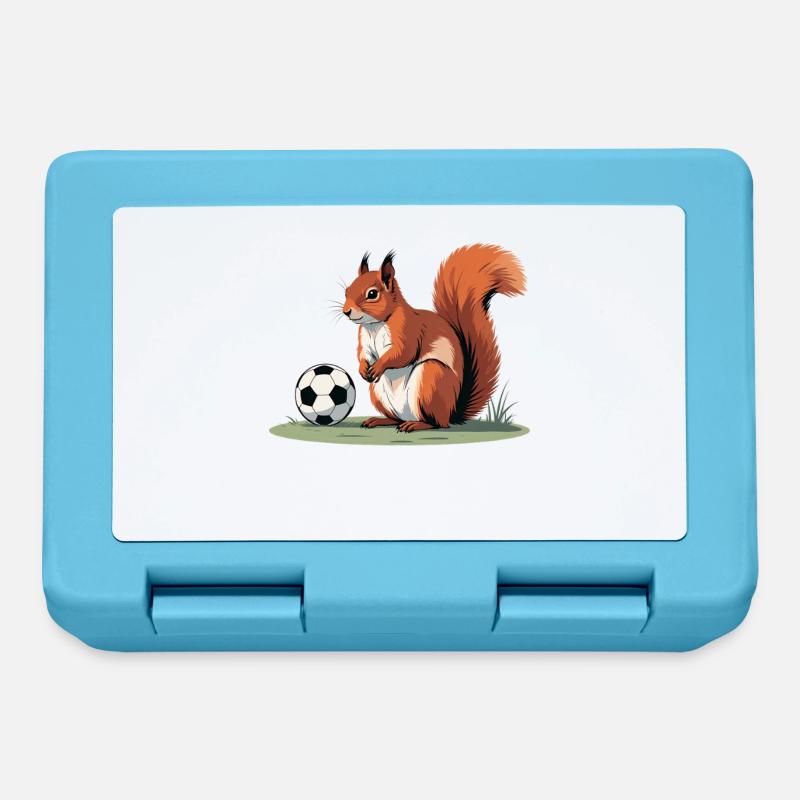 Eichhörnchen Fußballheld - Brotdose - Saphirblau