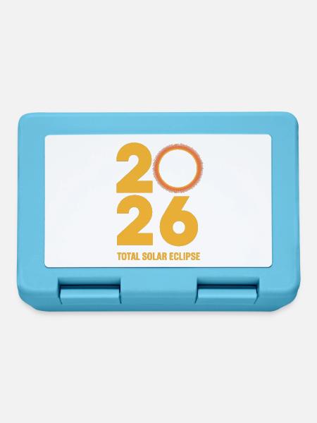 2026 Total Solar Eclipse Path Retro - Brotdose - Saphirblau