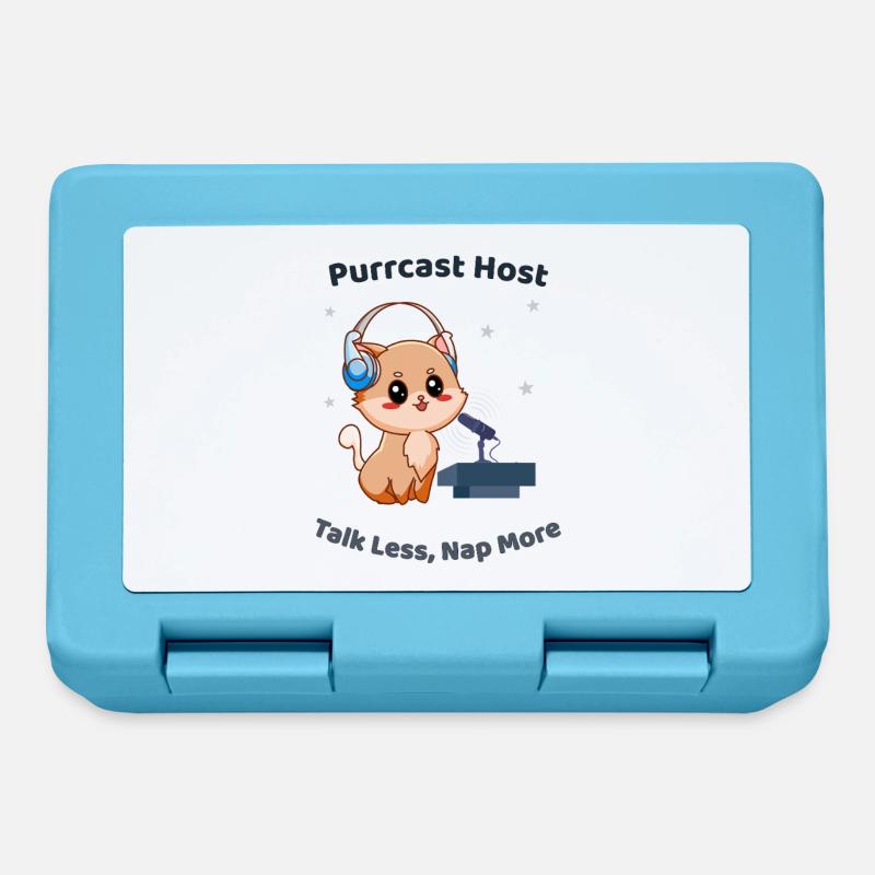 Animateur Purrcast – Parle Moins, Fais plus de sieste Chat - Boîte à goûter - bleu saphir