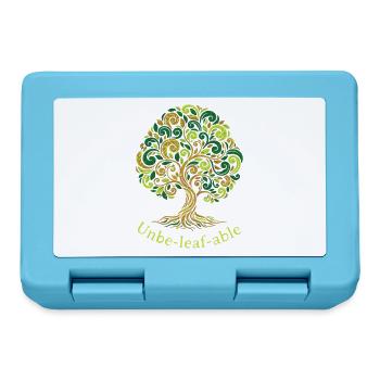 Unbe-leaf-able Baum Wortspiel - Brotdose - Saphirblau - Vorne