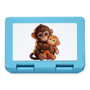 Cute Baby Monkey Gives Fist Punch Monkey Punch - Lunchbox - sapphire blue - Front