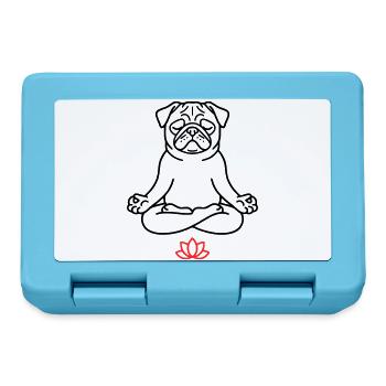 Mops Hund Zen Ausmalbild - Brotdose - Saphirblau - Vorne