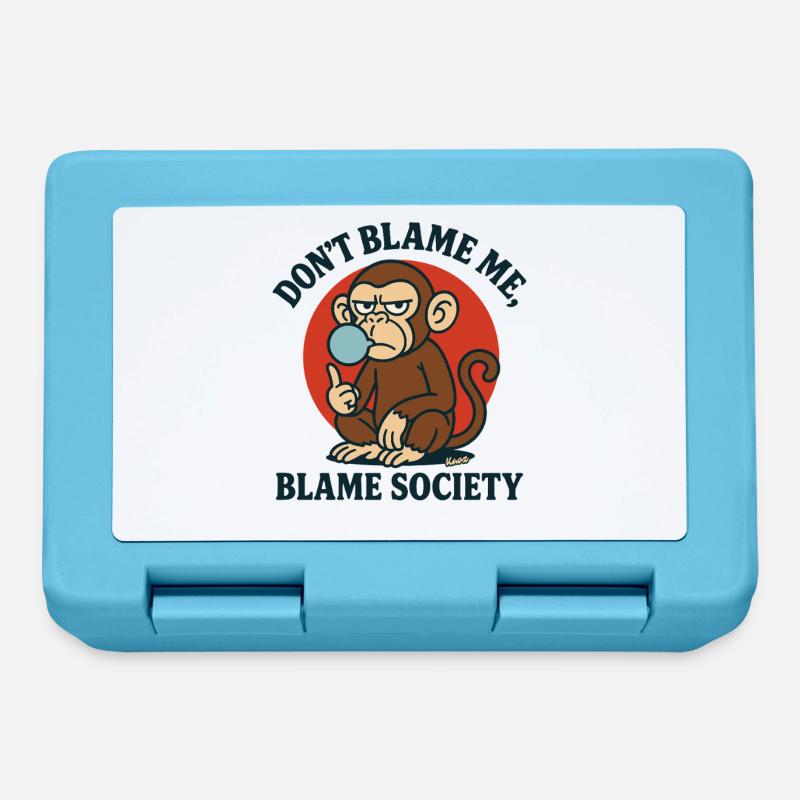 Monkey Blame Society Tee - Brotdose - Saphirblau