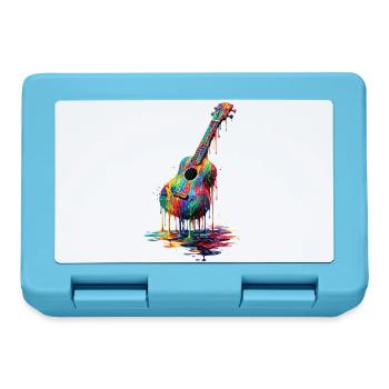 Ukulele mit tropfender Farbe - Brotdose - Saphirblau - Vorne