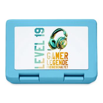 19. Geburtstag Junge Mädchen Gaming Level 19 Jahre - Brotdose - Saphirblau - Vorne