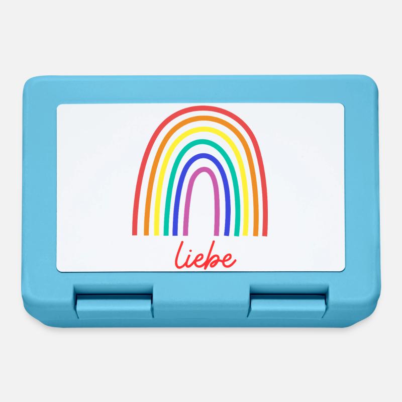 Rainbow Love Lettering - Lunchbox - sapphire blue