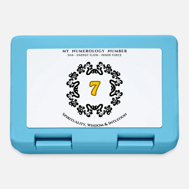 Numéro 7 Symbole de la spiritualité, de la sagesse et de l’intuition - Boîte à goûter - bleu saphir