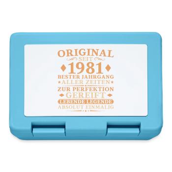 Bester Jahrgang 1981 – 45. Geburtstag Geschenk - Brotdose - Saphirblau - Vorne
