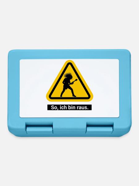 So, ich bin raus. Feierabend Warnschild - Brotdose - Saphirblau