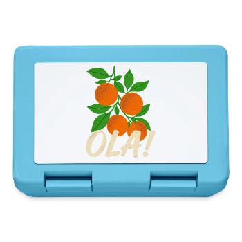 Olá Retro Orange Plants Holiday Greeting - Lunchbox - sapphire blue - Front