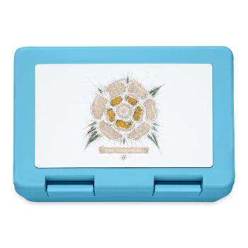 Le design de l’emblème vintage de la rose blanche du Yorkshire - Boîte à goûter - bleu saphir - Devant