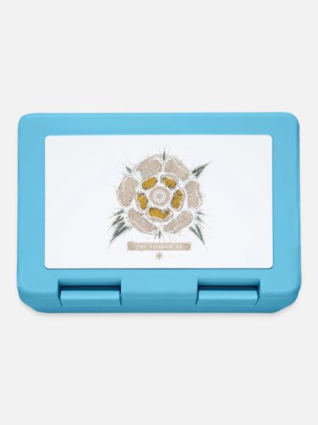 The Yorkshire White Rose Vintage Emblem Design - Lunchbox - sapphire blue