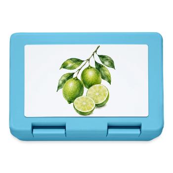 Limetten Aquarell Frische - Brotdose - Saphirblau - Vorne