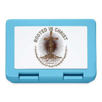 Verwurzelt in Christus, Jesus-Jesus-Kreuz-Religion - Brotdose - Saphirblau - Vorne