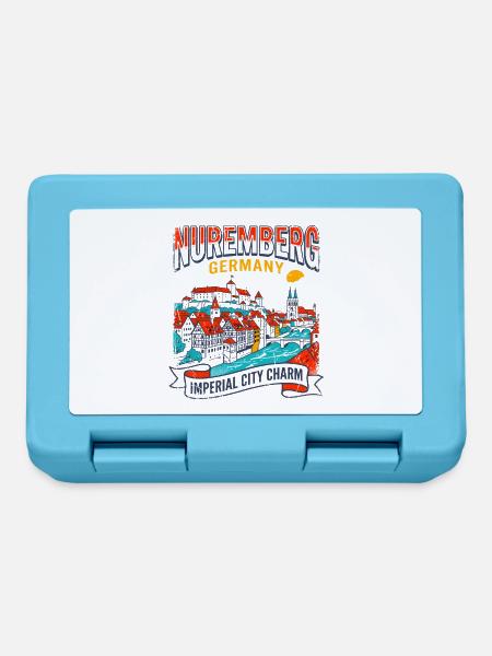 Nuremberg Germany Imperial City Charm Skyline - Brotdose - Saphirblau