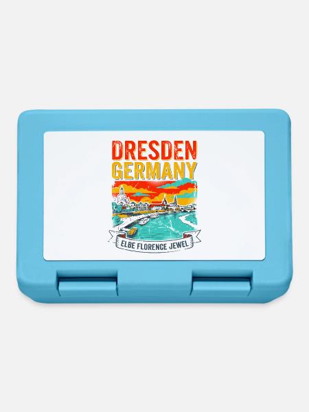 Florence Retro Dresden Germany City Skyline - Brotdose - Saphirblau