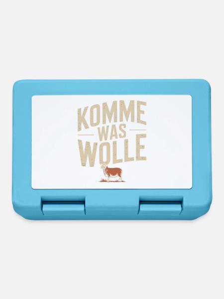 Stricken Komme Was Wolle Strickerin Häkeln Schaf - Brotdose - Saphirblau