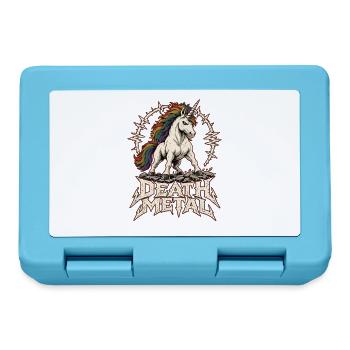 Death Metal Einhorn – Heavy Metal Regenbogen - Brotdose - Saphirblau - Vorne