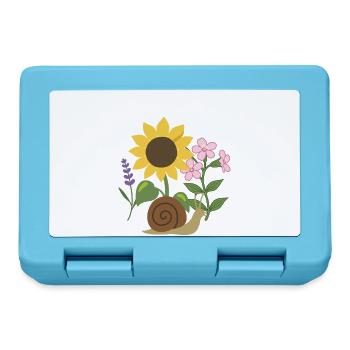 Illustration · Schnecke · Blumen · Natur - Brotdose - Saphirblau - Vorne