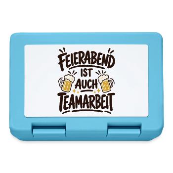 Feierabend ist auch Teamarbeit – Bierspruch - Brotdose - Saphirblau - Vorne