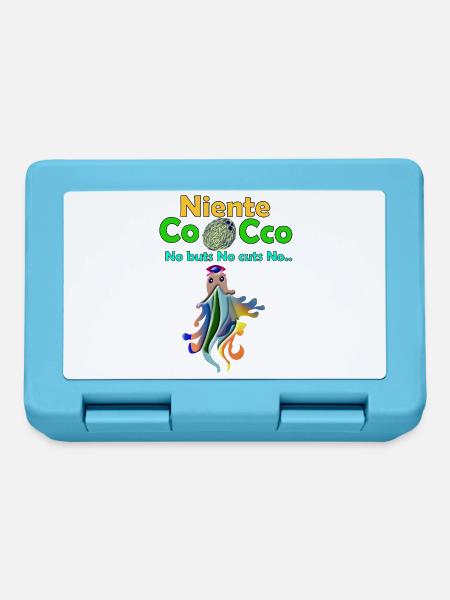 Niente Cocco – No Buts No Cuts Lustige Kokosnuss-Desig - Brotdose - Saphirblau
