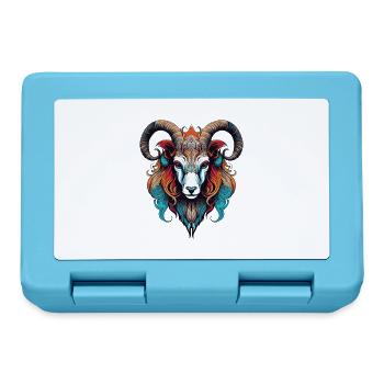 Widder Kopf Bunte Ornamente - Brotdose - Saphirblau - Vorne