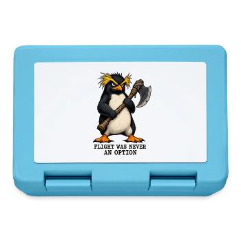 Funny Angry Penguin - Flight Was Never An Option - Brotdose - Saphirblau - Vorne