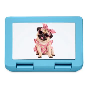 Mops Hund süßer Mops niedlicher Mops - Brotdose - Saphirblau - Vorne