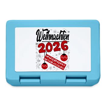 Weihnachten 2026 Burnout Sprüche Santa Claus Fun - Brotdose - Saphirblau - Vorne