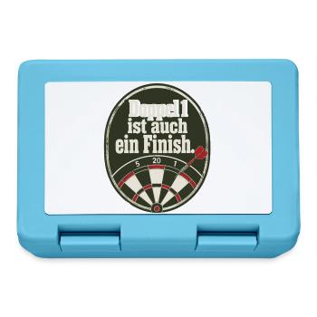 Doppel 1 ist auch ein Finish Vintage Darts Schild - Brotdose - Saphirblau - Vorne