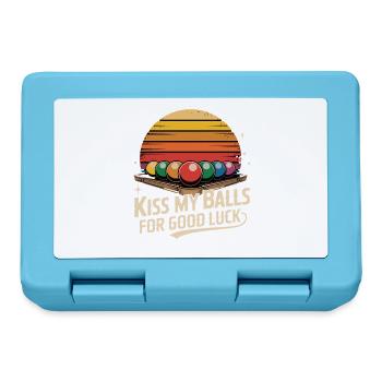 Kiss My Balls For Good Luck Billardkugeln Retro - Brotdose - Saphirblau - Vorne