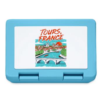 Vintage Style Tours France River Skyline - Brotdose - Saphirblau - Vorne