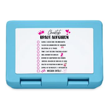 JGA Braut Checkliste Mädelsabend Party Motiv - Brotdose - Saphirblau - Vorne