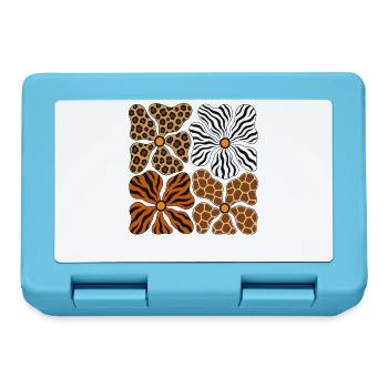 Boho Safari Blumen Leopard Zebra Giraffe Tiger - Brotdose - Saphirblau - Vorne