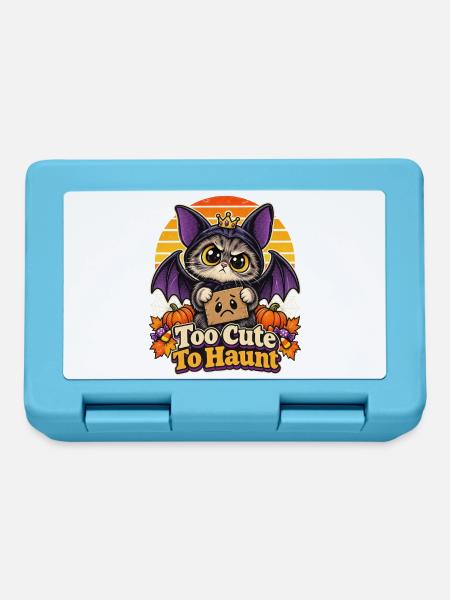 Halloween Katze Too Cute To Haunt Retro - Brotdose - Saphirblau
