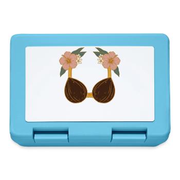 Tropisches Kokosnuss-BH Blumenstrand-Design - Brotdose - Saphirblau - Vorne