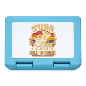 Tuba Witz Spruch Tubist Musiker - Brotdose - Saphirblau - Vorne