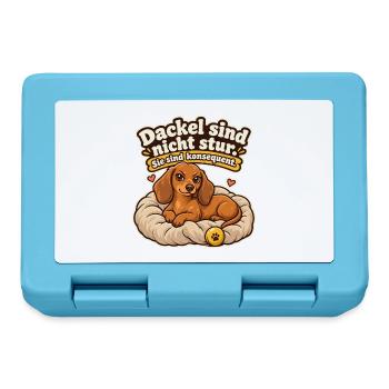 Dackelbesitzer Dackel Spruch Stur Konsequent - Brotdose - Saphirblau - Vorne