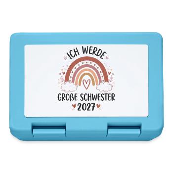 Große Schwester 2027 Boho Regenbogen - Brotdose - Saphirblau - Vorne