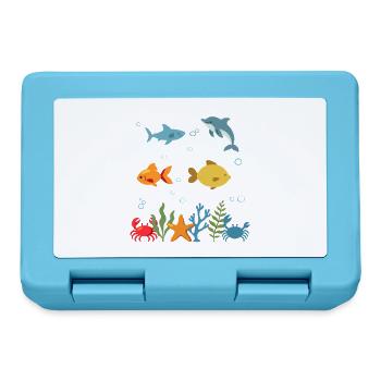 Hai Unterwasser Kinder Delfin Fisch Meeresleben - Brotdose - Saphirblau - Vorne