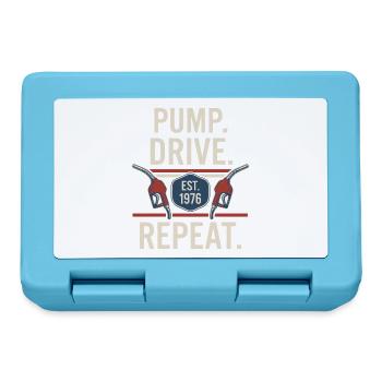 Pump Drive Repeat Vintage Zapfpistole Fuel - Brotdose - Saphirblau - Vorne