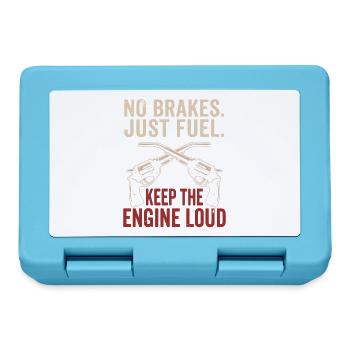 No Brakes Just Fuel Vintage Garage Zapfpistole - Brotdose - Saphirblau - Vorne