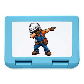 Dabbing Maurer – Lustiges Handwerker Motiv - Brotdose - Saphirblau - Vorne
