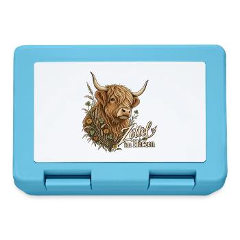 Schottisches Hochlandrind Highland Cattle Fan - Brotdose - Saphirblau - Vorne