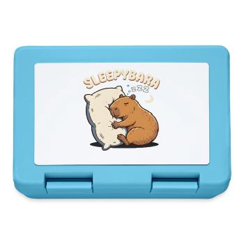 Sleepybara Capybara Umarmt Kissen Schlafmütze - Brotdose - Saphirblau - Vorne