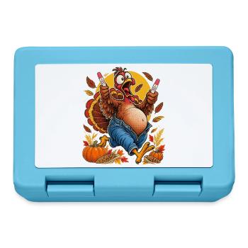 Thanksgiving Truthahn schwanger lustig werdende - Brotdose - Saphirblau - Vorne