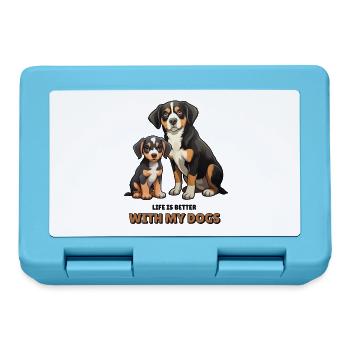 Entlebucher Sennenhund – Hunde Geschenk Idee - Brotdose - Saphirblau - Vorne